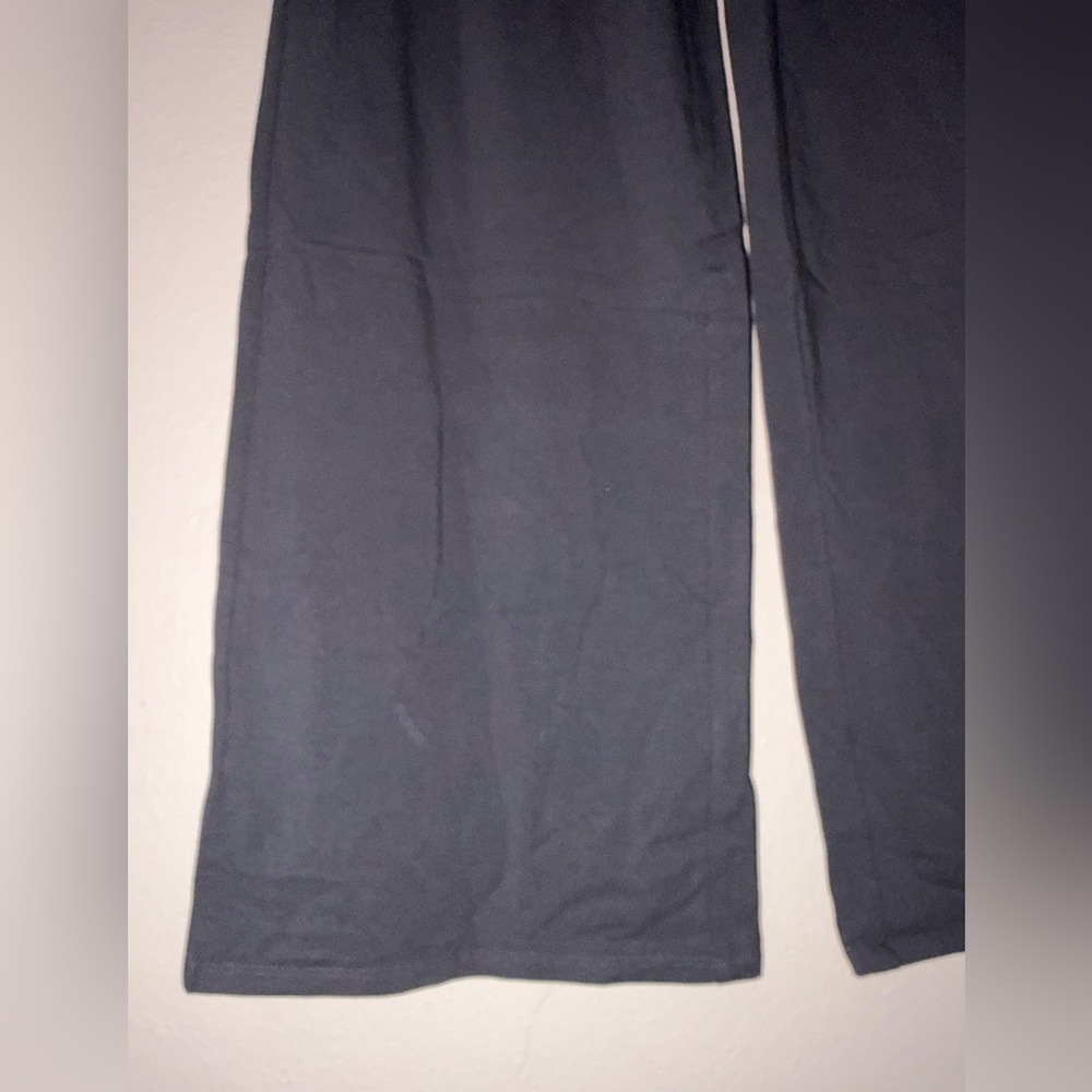 Eileen Fisher Black Wide-Leg Jersey Knit Pants - Picture 2 of 7